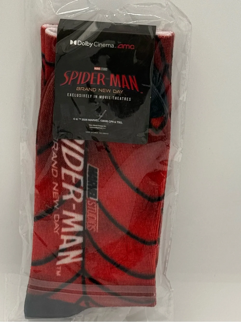 Spiderman Brand New Day AMC Exclusive Red and Black Web Crew Socks